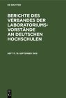 Buchcover Berichte des Verbandes der Laboratoriums-Vorstände an deutschen Hochschulen / 19. September 1909