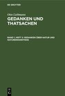 Buchcover Otto Liebmann: Gedanken und Thatsachen / Gedanken über Natur und Naturerkenntniß