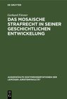 Buchcover Das mosaische Strafrecht in seiner Geschichtlichen Entwickelung