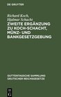 Buchcover Zweite Ergänzung zu Koch-Schacht Münz- und Bankgesetzgebung