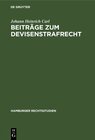 Buchcover Beiträge zum Devisenstrafrecht