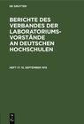 Buchcover Berichte des Verbandes der Laboratoriums-Vorstände an deutschen Hochschulen / 15. September 1915