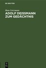 Buchcover Adolf Deißmann zum Gedächtnis