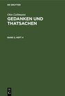 Buchcover Otto Liebmann: Gedanken und Thatsachen / Otto Liebmann: Gedanken und Thatsachen. Band 2, Heft 4