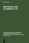 Buchcover Beiträge zur Algebra 5–10