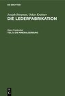Buchcover Joseph Borgman; Oskar Krahner: Die Lederfabrikation / Die Mineralgerbung