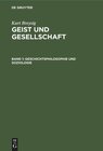 Buchcover Geist und Gesellschaft Band 1 Geschichtsphilosophie und Soziologie