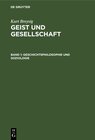Buchcover Kurt Breysig: Geist und Gesellschaft / Geschichtsphilosophie und Soziologie