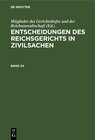 Buchcover Entscheidungen des Reichsgerichts in Zivilsachen / Entscheidungen des Reichsgerichts in Zivilsachen. Band 24