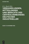 Buchcover Verhandlungen Mitteilungen und Berichte des Centralverbandes Deutscher Industrieller Band 111 November 1908