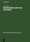 Buchcover Weimarer Goethe-Studien
