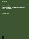 Buchcover Lexikon zu den Dionysiaka des Nonnos / (P–Ω)
