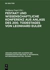Buchcover Festakt und Wissenschaftliche Konferenz aus Anlaß des 200. Todestages von Leonhard Euler