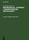 Buchcover Biometrical Journal / Biometrische Zeitschrift / March 1985