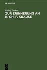 Buchcover Zur Erinnerung an K. Ch. F. Krause
