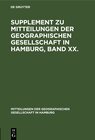 Buchcover Supplement zu Mitteilungen der Geographischen Gesellschaft in Hamburg, Band XX.