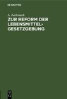 Buchcover Zur Reform der Lebensmittelgesetzgebung