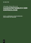 Buchcover Handwörterbuch der Kriminologie / Strafzumessung – Unlauterer Wettbewerb