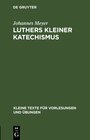 Buchcover Luthers kleiner Katechismus