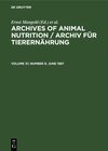 Buchcover Archives of Animal Nutrition / Archiv für Tierernährung / June 1987