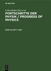 Buchcover Fortschritte der Physik / Progress of Physics / 1980