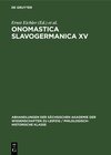 Buchcover Onomastica Slavogermanica XV