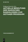 Buchcover Aktuelle Bedeutung der Marxschen Randglossen zum Gothaer Programm