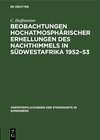 Buchcover Beobachtungen hochatmosphärischer Erhellungen des Nachthimmels in Südwestafrika 1952–53