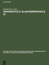 Buchcover Onomastica Slavogermanica III