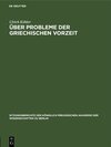 Buchcover Über Probleme der griechischen Vorzeit