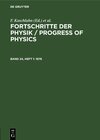 Buchcover Fortschritte der Physik / Progress of Physics / 1976