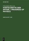 Buchcover Fortschritte der Physik / Progress of Physics / 1978