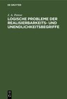 Buchcover Logische Probleme der Realisierbarkeits- und Unendlichkeitsbegriffe