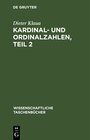 Buchcover Kardinal- und Ordinalzahlen, Teil 2