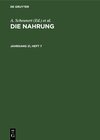 Buchcover Die Nahrung / Die Nahrung. Jahrgang 21, Heft 7