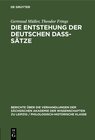 Buchcover Die Entstehung der deutschen daß-Sätze