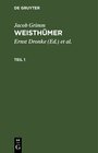 Buchcover Jacob Grimm: Weisthümer / Jacob Grimm: Weisthümer. Teil 1
