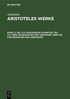 Buchcover Aristoteles: Aristoteles Werke / Zoologische Schriften, Teil 2/3: Über die Bewegung der Lebewesen. Über die Fortbewegung