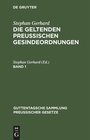 Buchcover Stephan Gerhard: Die geltenden preussischen Gesindeordnungen. Band 1 (Guttentagsche Sammlung Preußischer Gesetze, 31, Ba