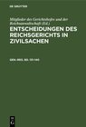 Buchcover Entscheidungen des Reichsgerichts in Zivilsachen / Generalregister zu Band 131 bis 140