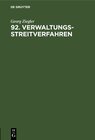 Buchcover 92. Verwaltungsstreitverfahren