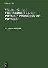 Buchcover Fortschritte der Physik / Progress of Physics / Fortschritte der Physik / Progress of Physics. Volume 34, Number 4