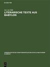 Buchcover Literarische Texte aus Babylon