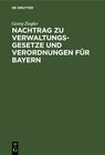 Buchcover Nachtrag zu Verwaltungsgesetze und Verordnungen für Bayern