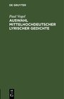 Buchcover Auswahl mittelhochdeutscher lyrischer Gedichte