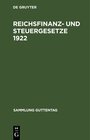 Buchcover Reichsfinanz- und Steuergesetze 1922