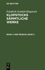 Buchcover Friedrich Gottlieb Klopstock: Klopstocks sämmtliche Werke / Der Messias, Band 2