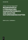 Buchcover Johann Christian Poggendorff: Biographisch-Literarisches Handwörterbuch... / Lieferung 3