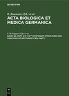 Buchcover Acta Biologica et Medica Germanica / VIIIth Symposium Structure and Function of Erythrocytes, Part I