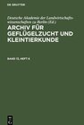 Buchcover Archiv für Geflügelzucht und Kleintierkunde / Archiv für Geflügelzucht und Kleintierkunde. Band 13, Heft 6